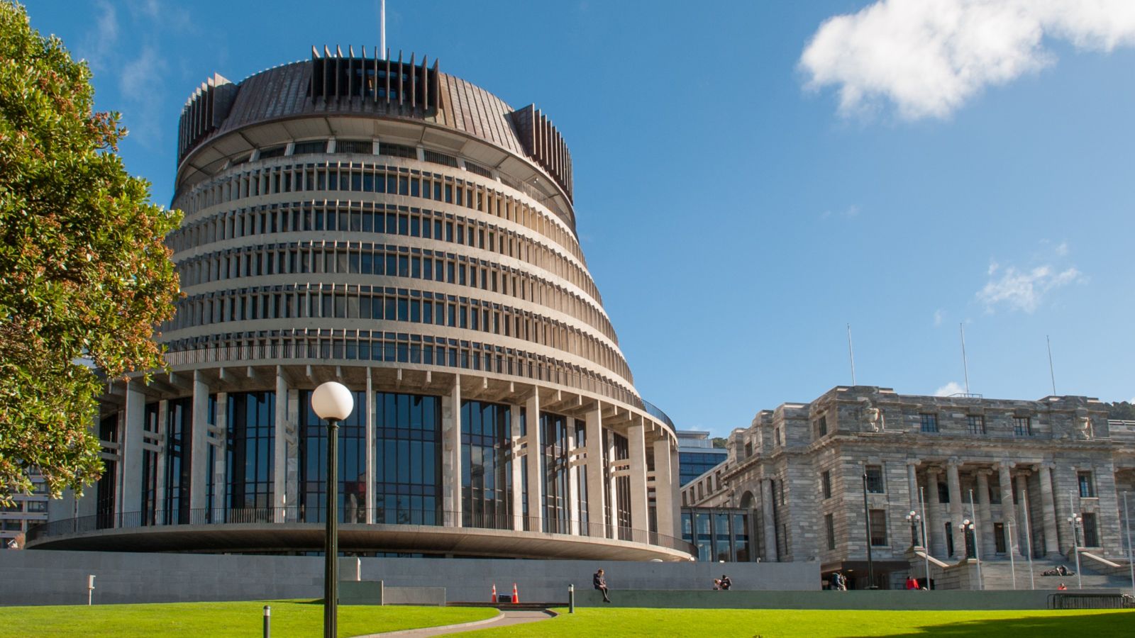 The Beehive building in Wellington