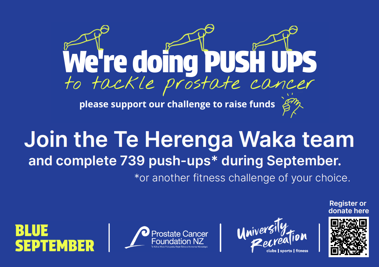 A poster with a blue background advertising the details for the Blue September push-up challenge.