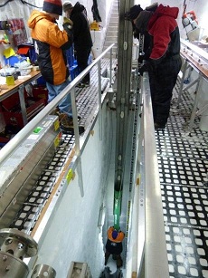 Darcy Mandeno in the bottom of the drill trench