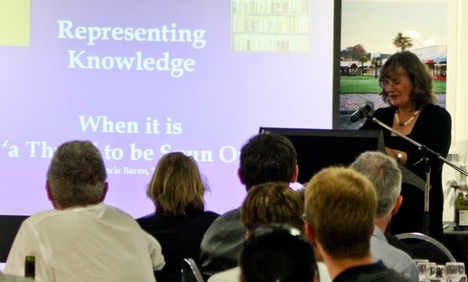 Kay Sanderson giving her presentation at the Victorias Awards