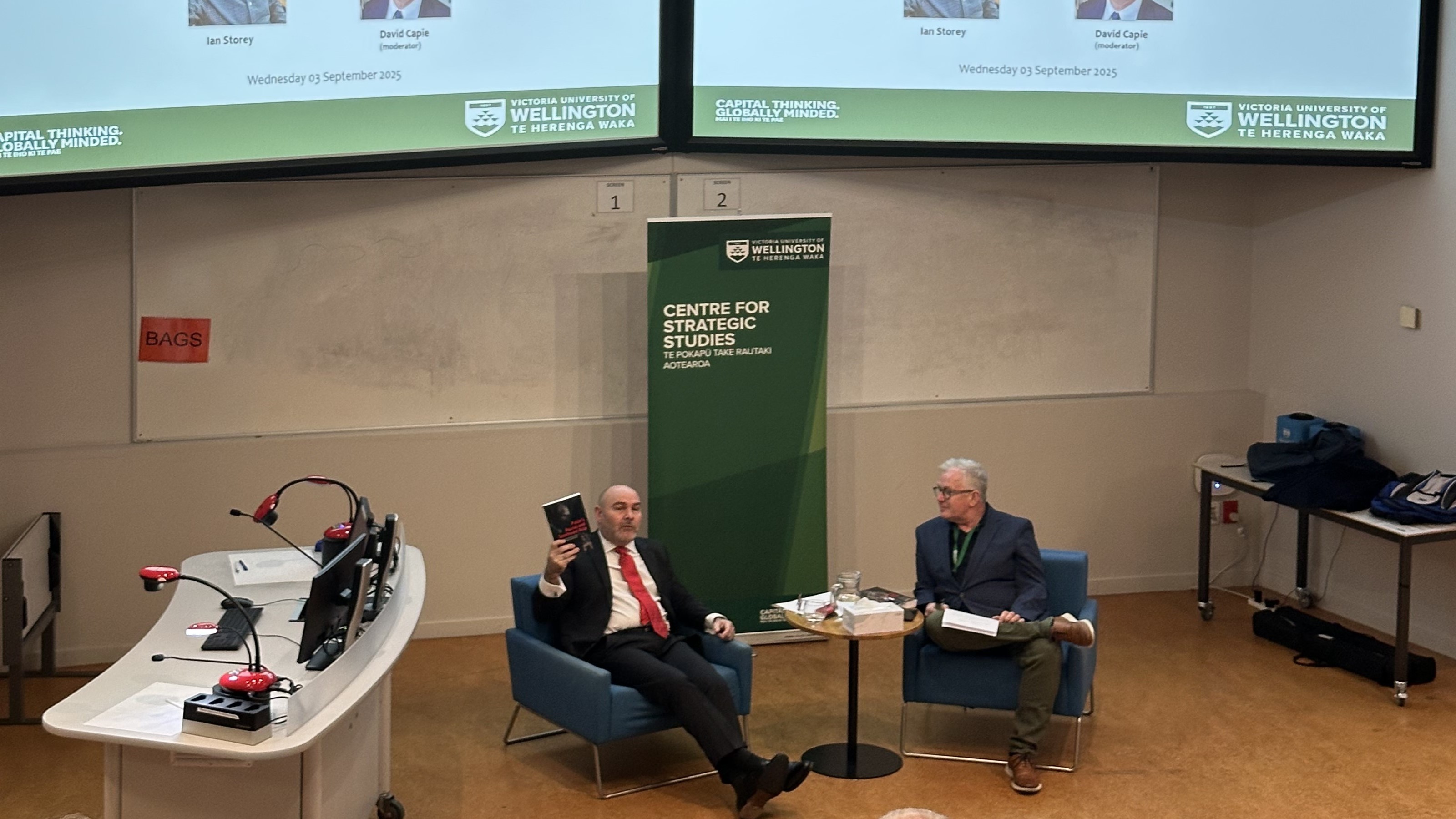 Dr Storey presenting his new book