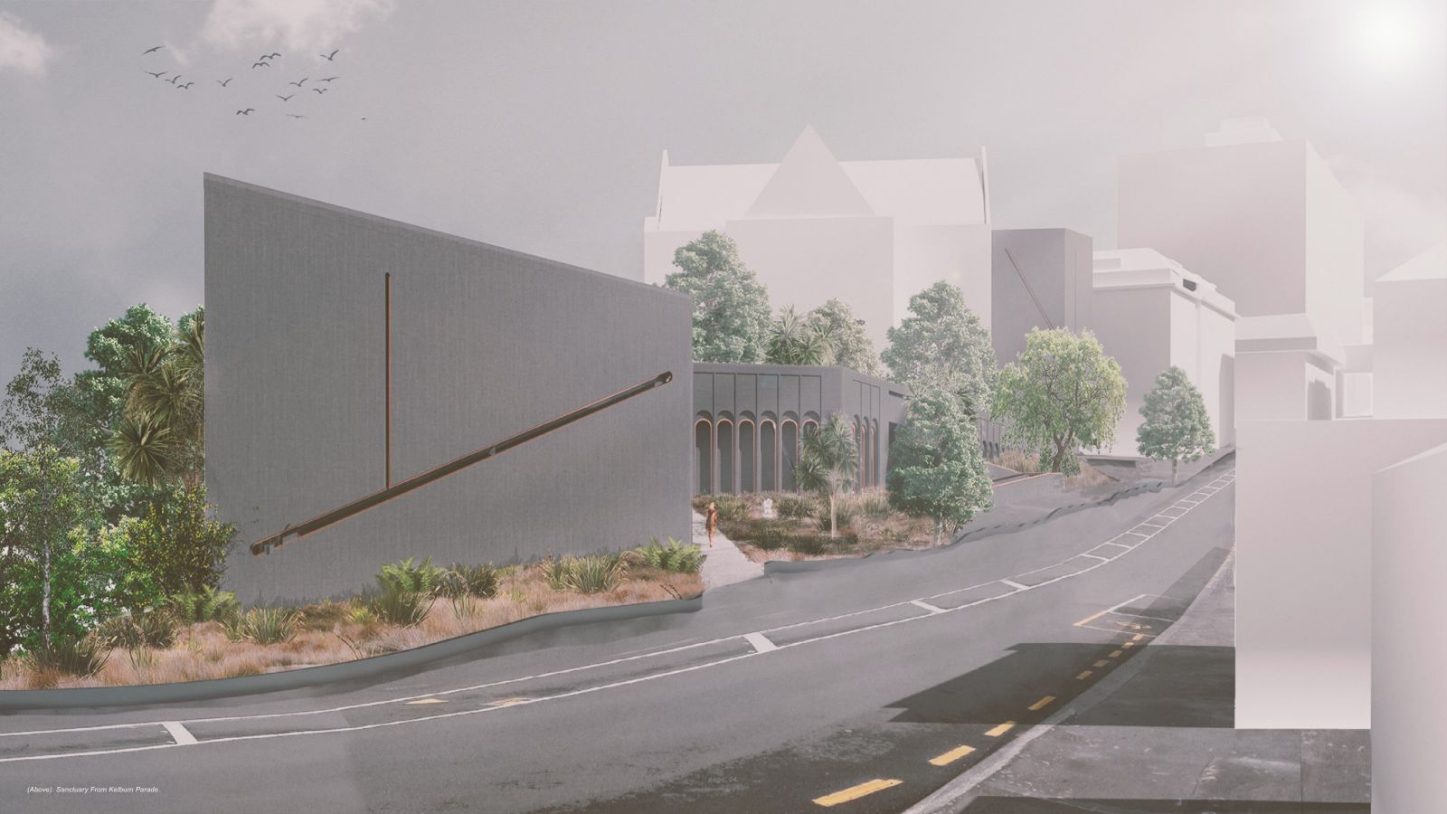 Digital Render of a reimagined Victoria University Kelburn Campus