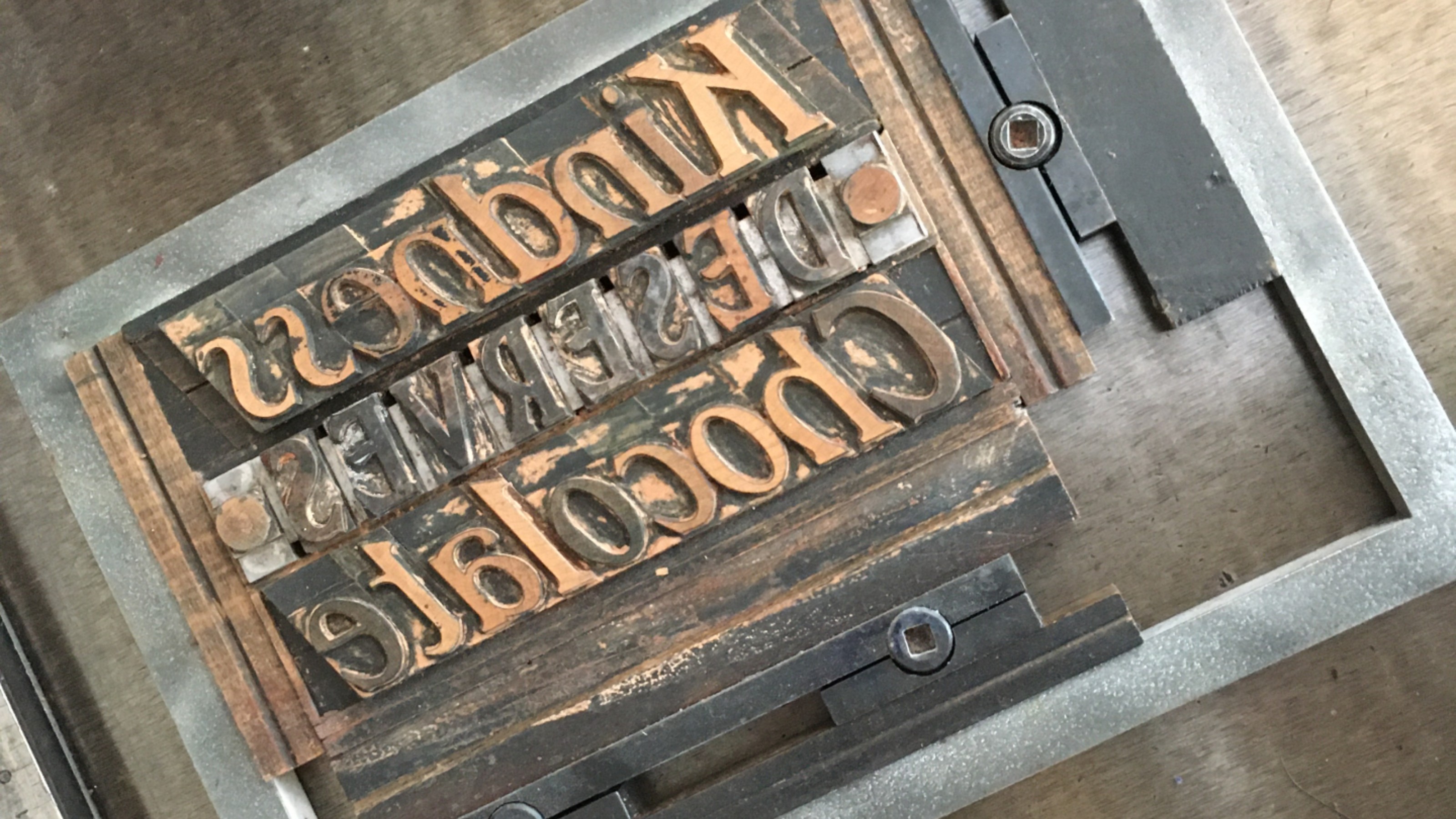 wood type ready for inking